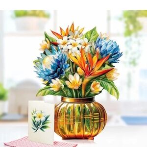 Elegant Floral Greeting Card with Colorful Blooms